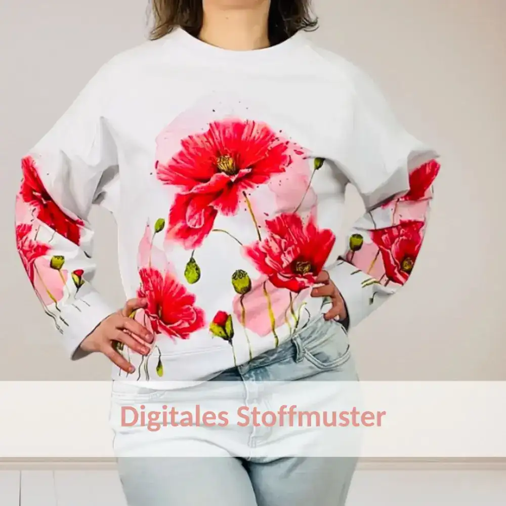 Digitales Stoffmuster - Blumenprint | Mohnblumen | TOSCAminni