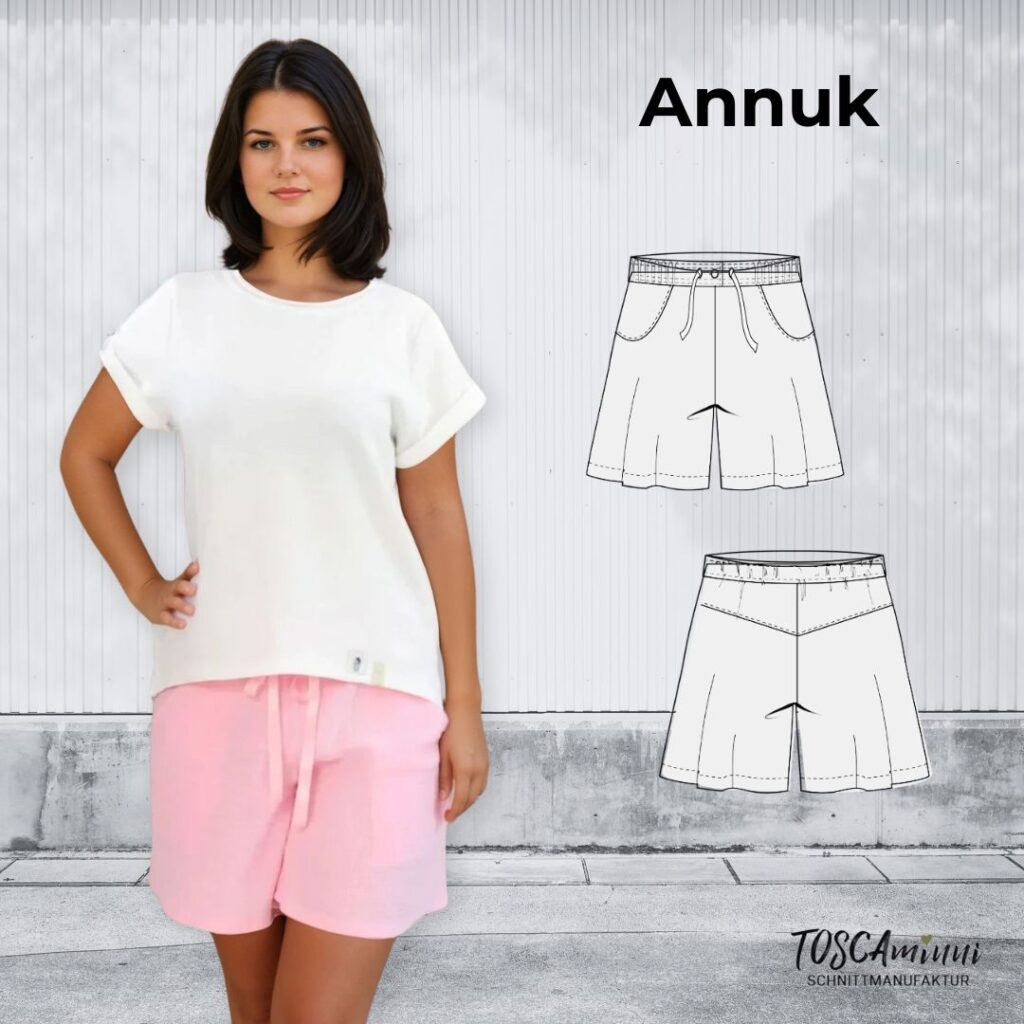 Schnittmuster Shorts Annuk Gr. 34-54 für Musselin