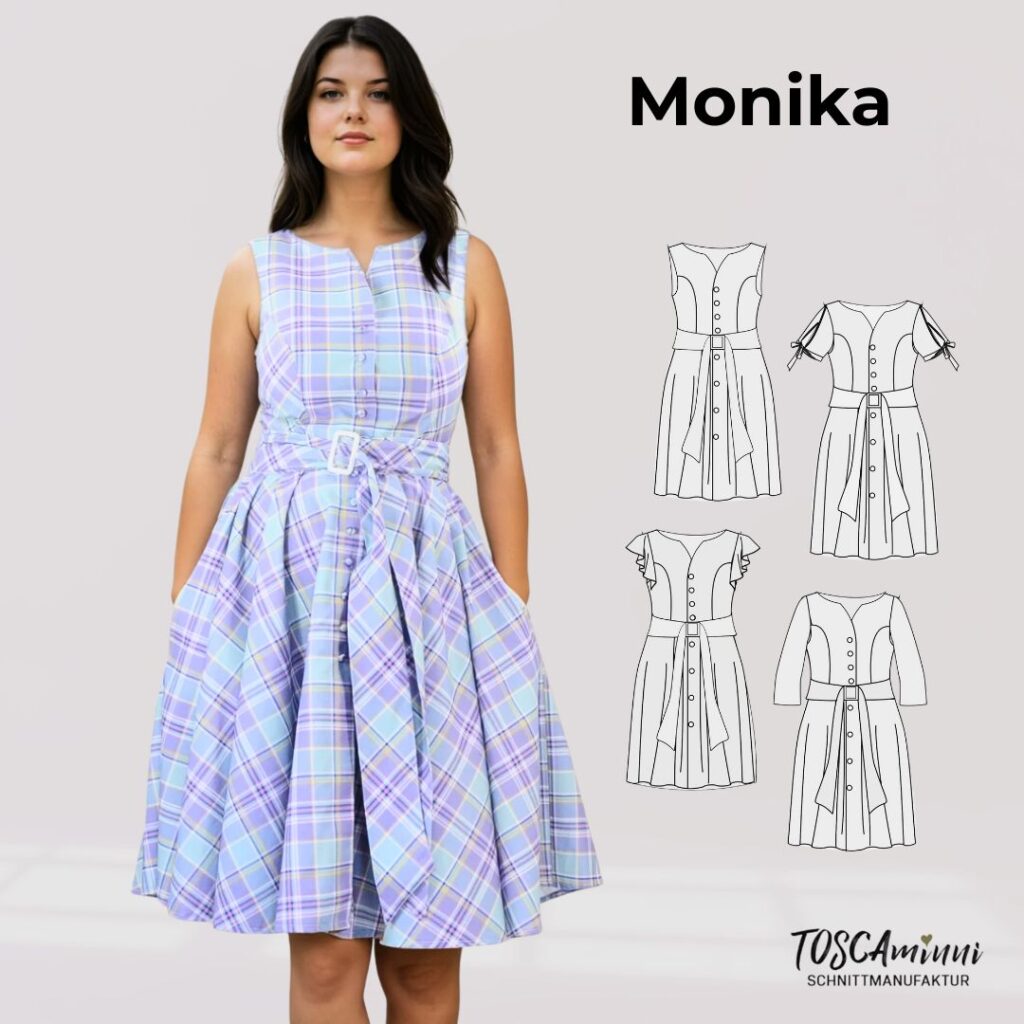 Schnittmuster Sommerkleid mit Knopfleiste Monika Gr. 34-54