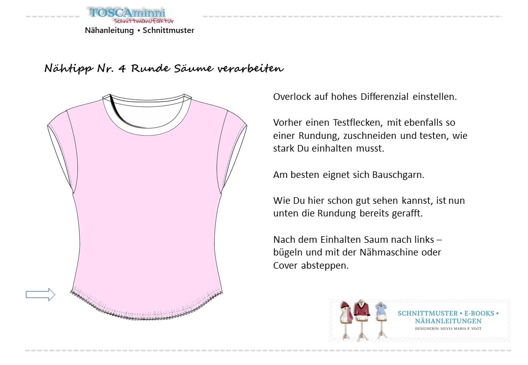 Runde Säume verarbeiten