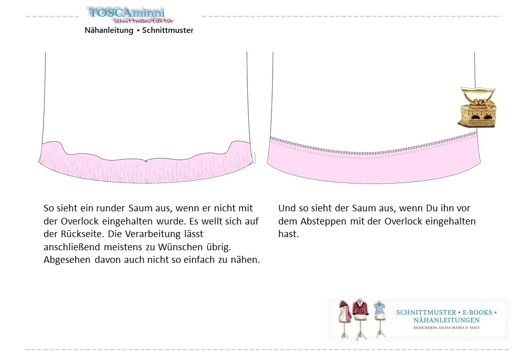 Runde Säume mit der Overlock verarbeiten