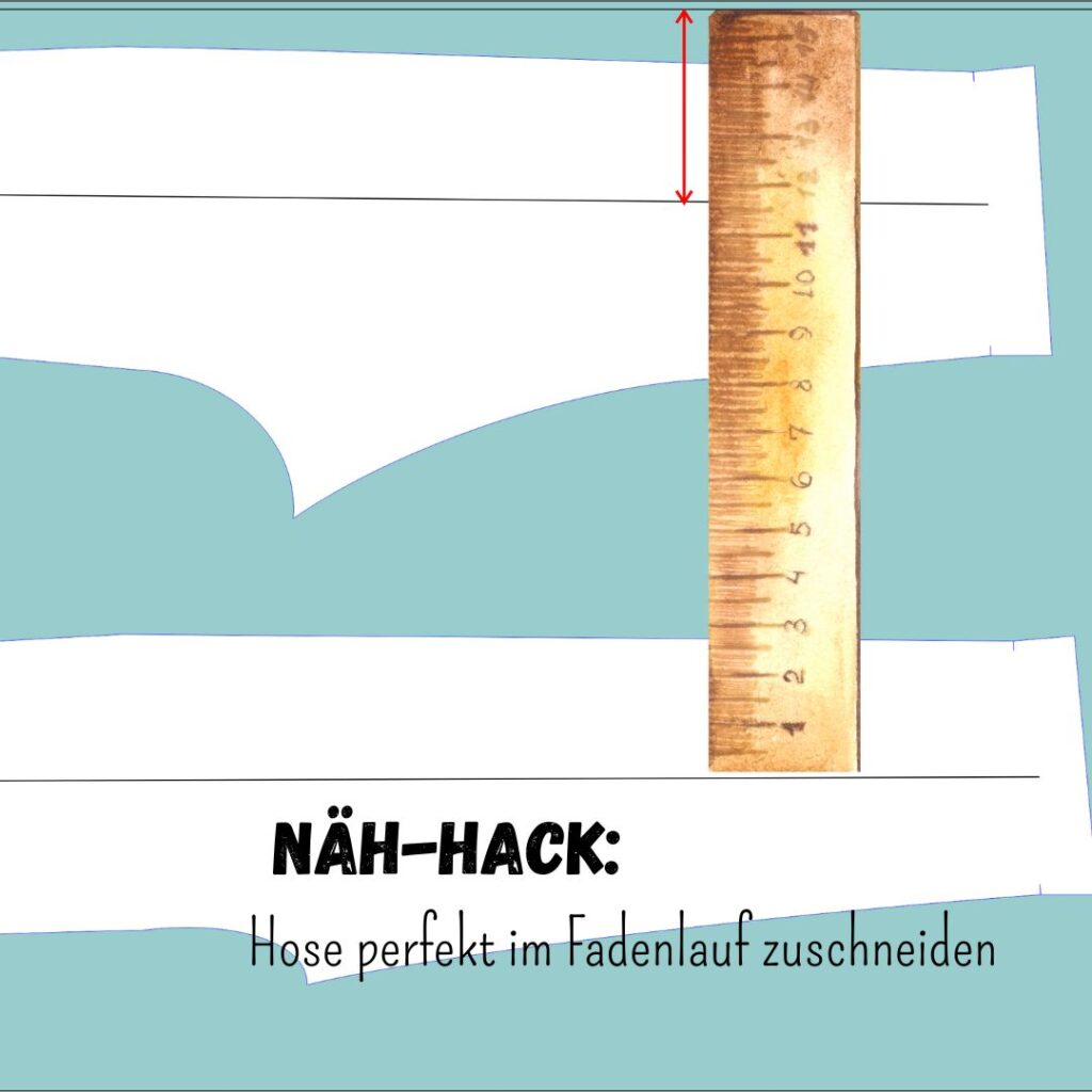 Hose im Fadenlauf zuschneiden