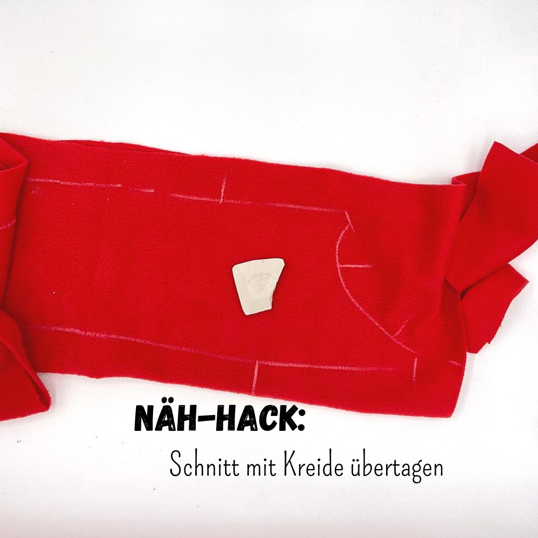 Schnitt mit Kreide übertragen