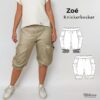 Schnittmuster Knickerbocker Hose Zoé – kurze Damenhose mit Taschen und Gummibund zum Nähen, bequeme knielange Hose von TOSCAminni