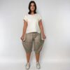 Frontansicht mit Details des Schnittmusters Knickerbocker Hose Zoé von TOSCAminni-Schnittmanufaktur -