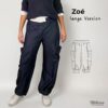 Schnittmuster lange Damenhose Zoé – lässige lange Hose mit Seitentaschen und Bündchen, Größen 34–54, von TOSCAminni-Schnittmanufakur