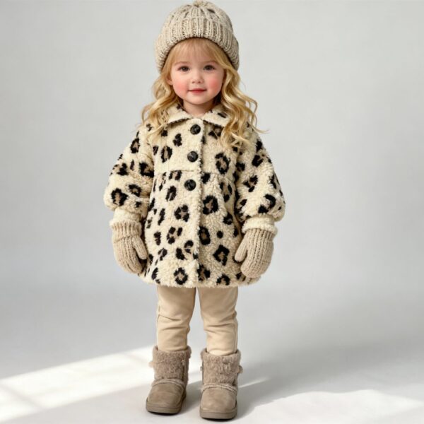 Mantel Ninette aus kuscheligem Leo-Walk – Schnittmuster Kindermantel mit Ballonärmel und Futter, TOSCAminni