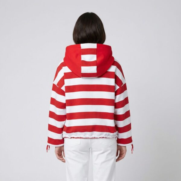 Schnittmuster Oversize Jacke Damen Francine Rückansicht mit Kapuze, bequeme Oversize Passform