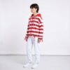 Schnittmuster Oversize Jacke Damen Francine in Seitenansicht, sportliche Oversize Damenjacke mit Kapuze und Reißverschluss