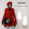 Schnittmuster Walkmantel mit Kapuze Jensine für Damen – roter Walkmantel in A-Linie mit Knöpfe und Kapuze für Frauen ab 1,68m Körpergrösse | TOSCAminni