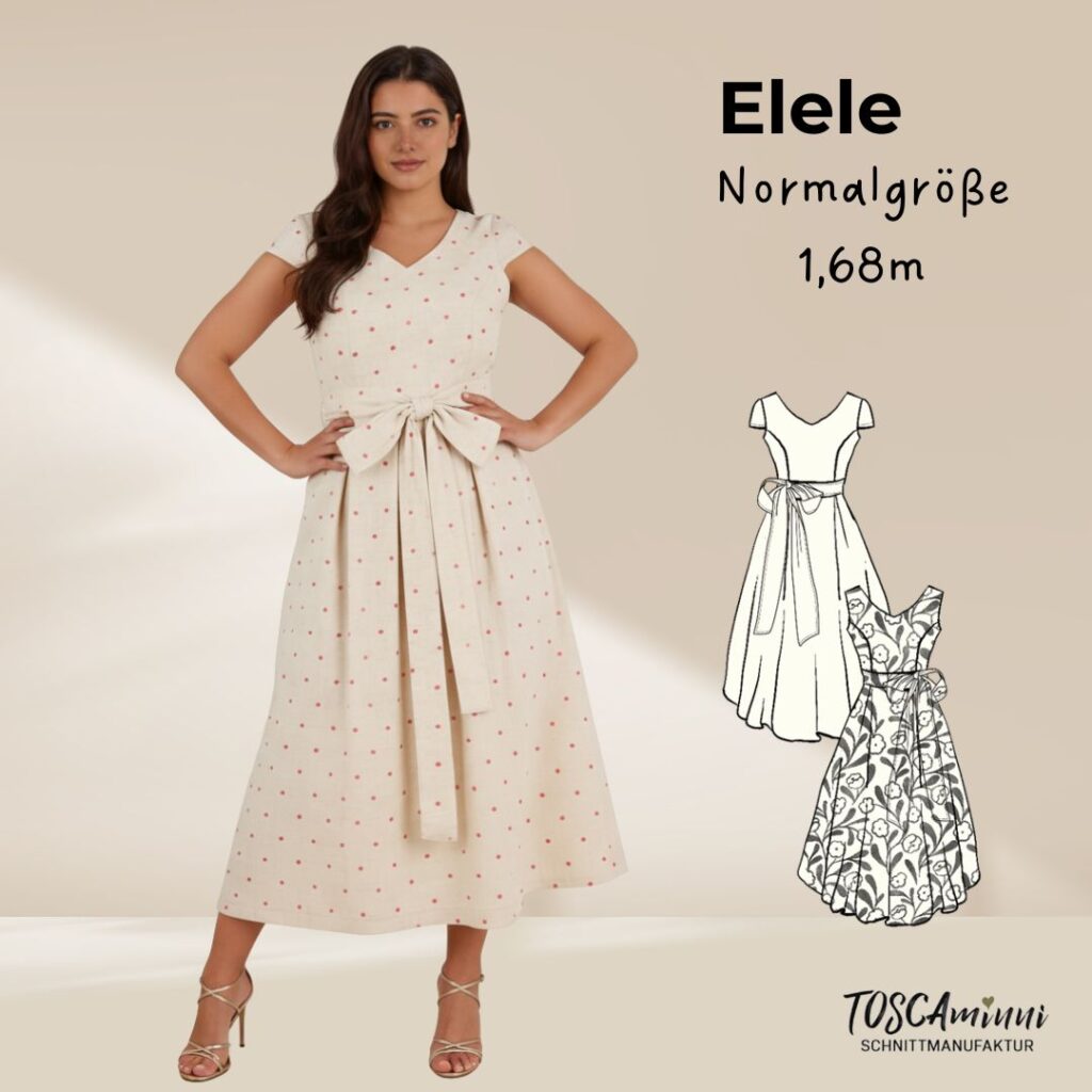 Schnittmuster Leinenkleid Elele Normalgröße 1,68m