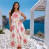 Elegantes Damenkleid nähen – Schnittmuster Elele mit V-Ausschnitt und Gürtel