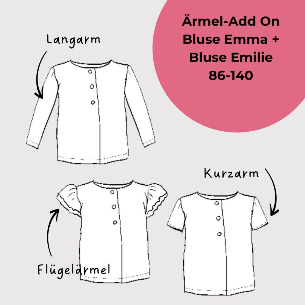 Ärmel-Add On zur Dirndlbluse Emilie+Emma Gr. 86-140