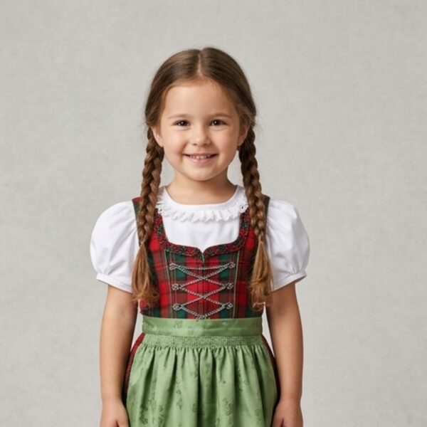 Nähanleitung Dirndlbluse Kinder mit Puffärmel für Jersey