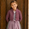 Kinderjanker nähen – Jacke Anna in Altrosa mit Stehkragen zum Dirndl