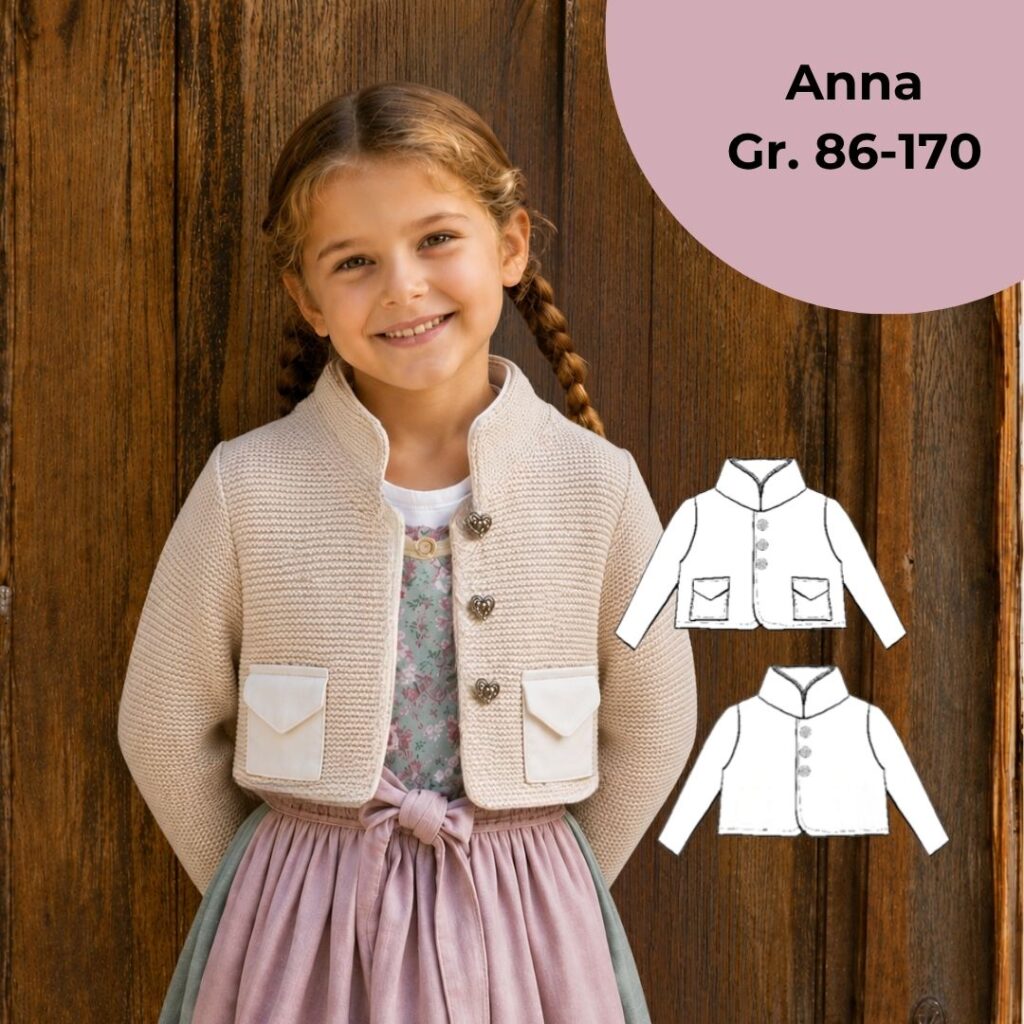Trachten-Janker Kinder – Schnittmuster Jacke Anna Gr. 86–170
